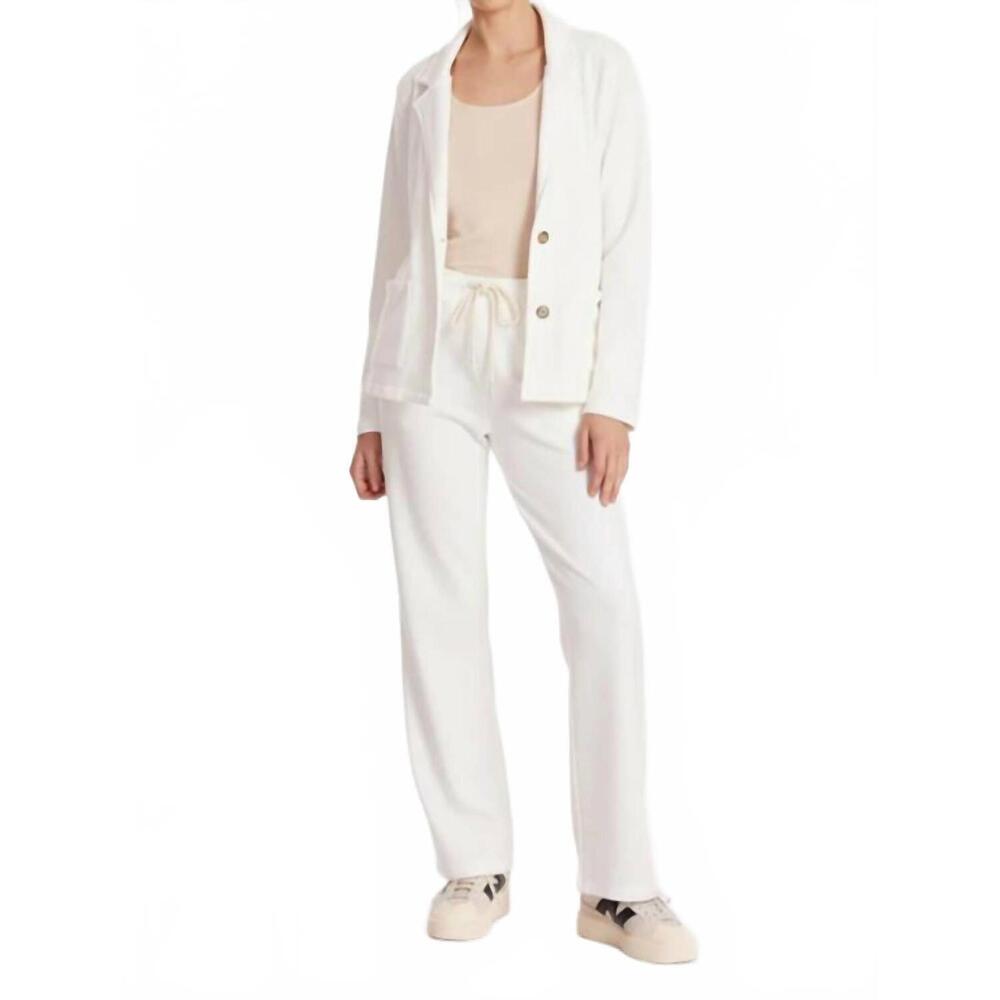 NEW MODODOC long sleeve french blazer in white